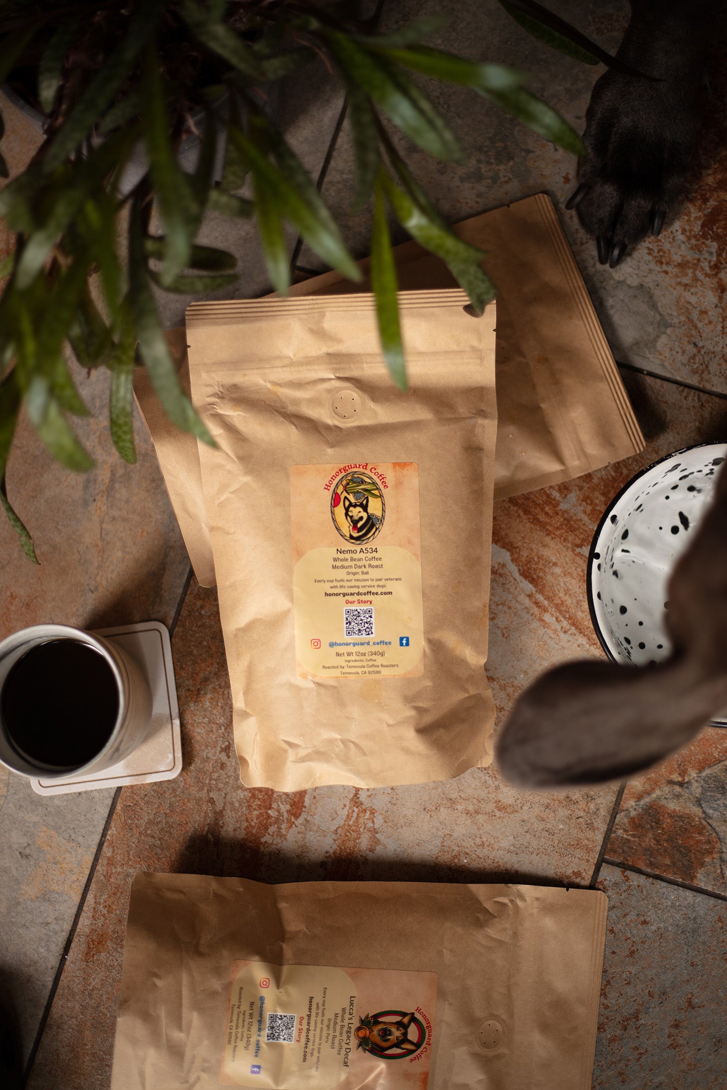 Nemo A534 Military Hero Dog Bali Coffee Beans with Black coffee