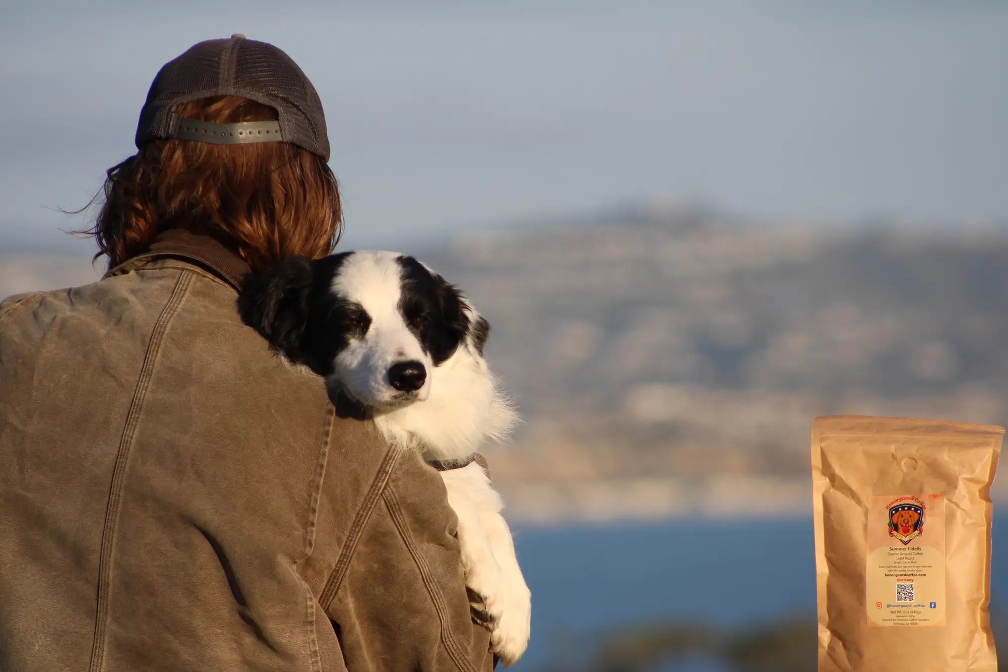 Border Collie Venus is a Service dog for Marine Veteran Steven delivered by Honorguard Coffee